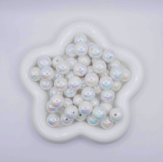 UV solid Color 16mm Beads - White