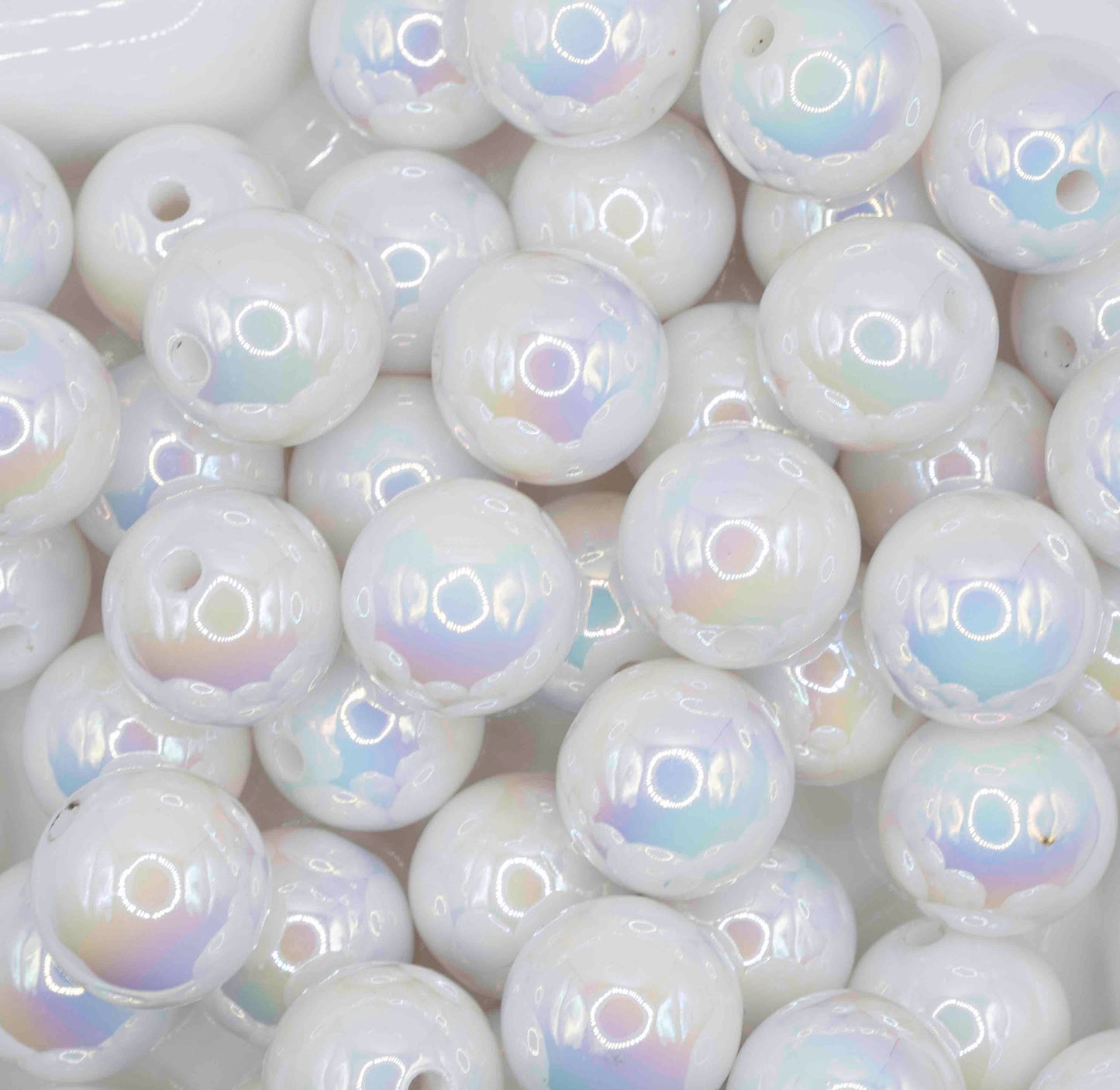 UV solid Color 16mm Beads - White