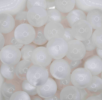 Cateye 16mm Beads - White