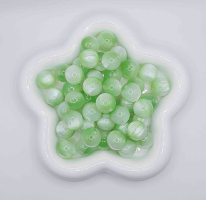 Cateye Beads - Lime Green