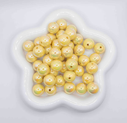 UV solid Color 16mm Beads - Yellow