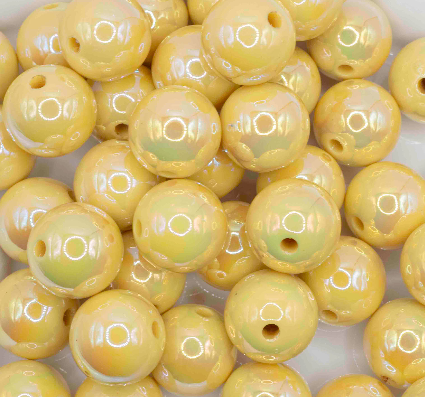 UV solid Color 16mm Beads - Yellow