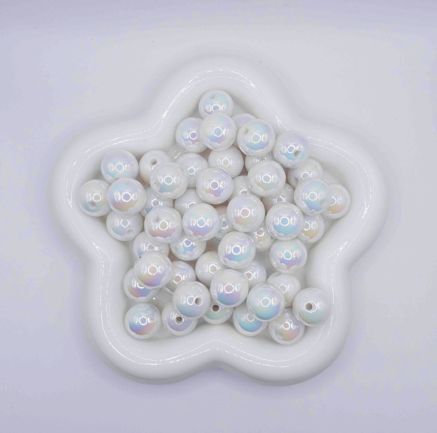 UV solid Color 16mm Beads - White